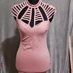 Fashion Nova Bodycon Pink Mauve Strappy Dress